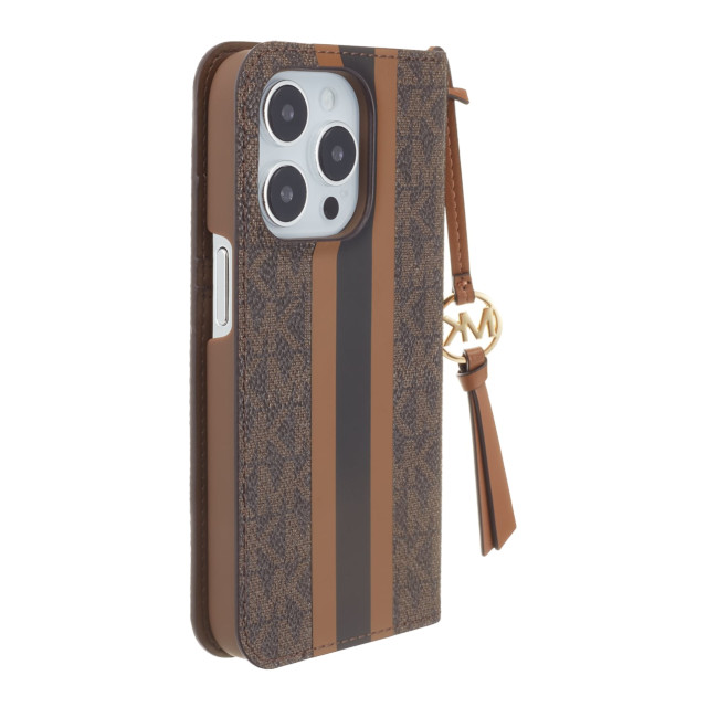 【iPhone14 Pro ケース】Folio Case Stripe with Tassel Charm for MagSafe (Brown)サブ画像