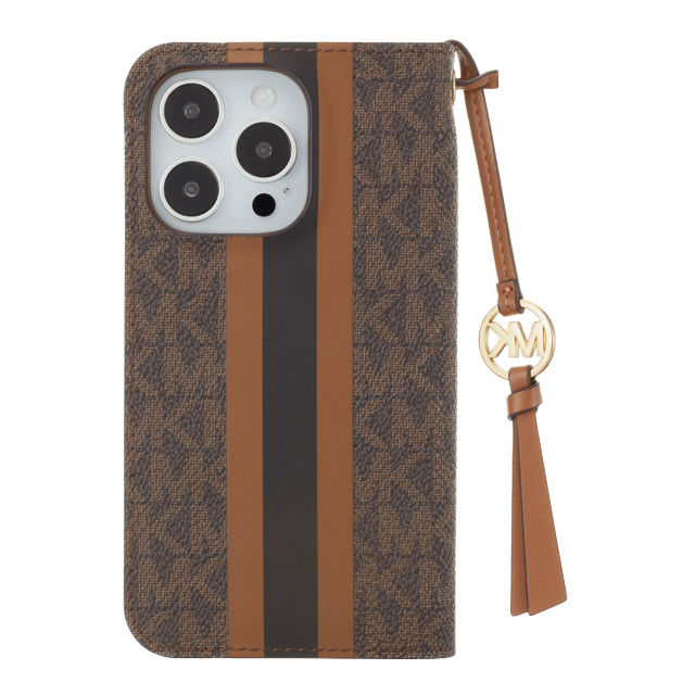 【iPhone14 Pro ケース】Folio Case Stripe with Tassel Charm for MagSafe (Brown)サブ画像