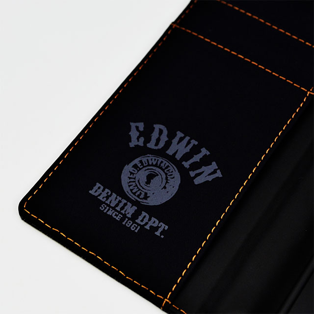 【iPhone14/13 ケース】EDWIN 手帳ケース (タグデニム/ブラック)goods_nameサブ画像