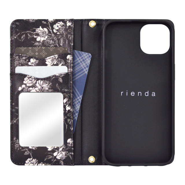 【iPhone14/13 ケース】rienda プリント手帳 (ブラック)goods_nameサブ画像