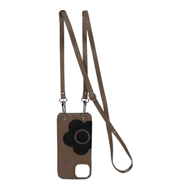 【iPhone14/13 ケース】DAISY PACH PU QUILT Leather New Sling Case (TAUPE/BLACK)サブ画像