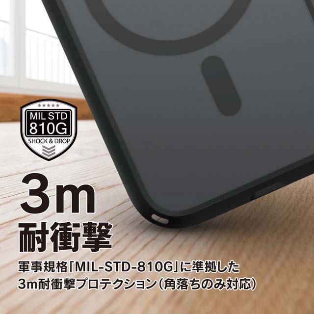 【iPhone14 ケース】Magsafe対応 衝撃吸収ケース Influenceシリーズ (ステルスブラック)サブ画像