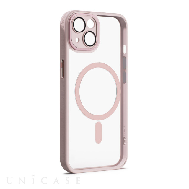 【iPhone14 ケース】レンズガード一体型MagSafe対応クリアケース (ピンク)