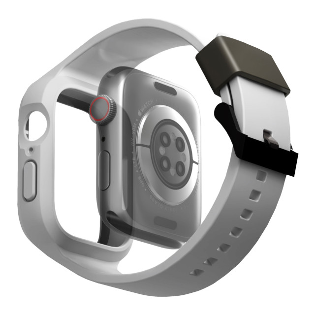【Apple Watch バンド 45/44mm】MONOS 2-IN-1 APPLE WATCH STRAP WITH HYBRID バンド一体型タフネスケース CHALK GREY (GREY) for Apple Watch SE(第2/1世代)/Series9/8/7/6/5/4goods_nameサブ画像