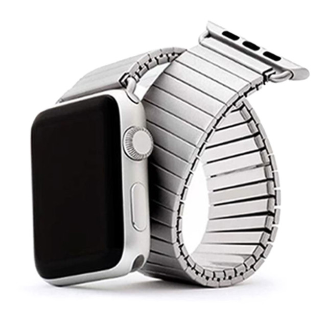 【Apple Watch バンド 41/40/38mm】メタルストレッチバンド Sサイズ (シルバー) for Apple Watch  SE(第2/1世代)/Series9/8/7/6/5/4/3/2/1