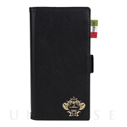 【iPhone14/13 ケース】“ソフト” PU Leather Book Type Case (BLACK)