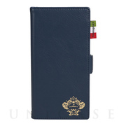 【iPhone14/13 ケース】“ソフト” PU Leather Book Type Case (NAVY)