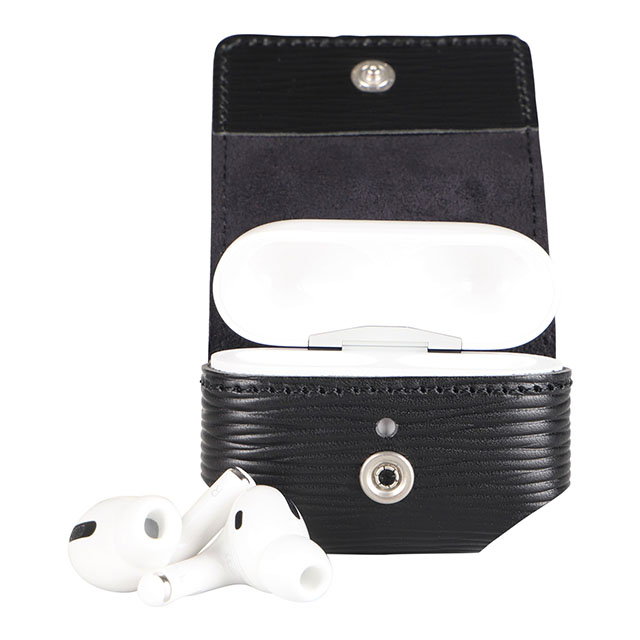 【AirPods Pro(第2世代) ケース】“Onda” Italian Leather Case (BLACK)サブ画像