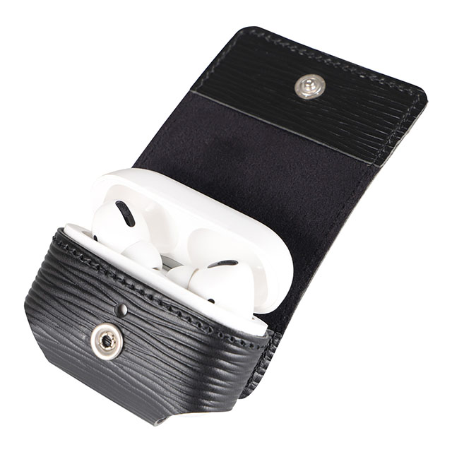 【AirPods Pro(第2世代) ケース】“Onda” Italian Leather Case (BLACK)goods_nameサブ画像