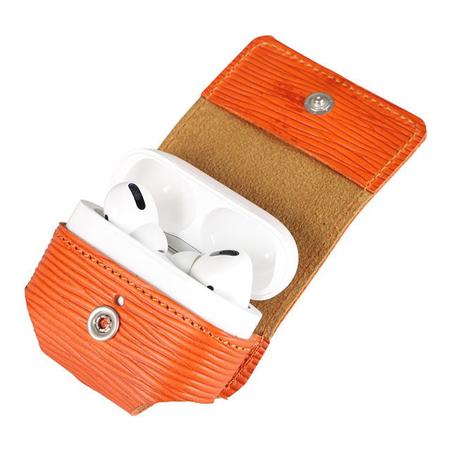 【AirPods Pro(第2世代) ケース】“Onda” Italian Leather Case (ORANGE)サブ画像