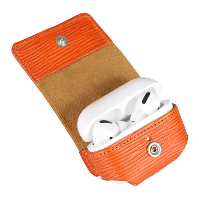 【AirPods Pro(第2世代) ケース】“Onda” Italian Leather Case (ORANGE)サブ画像