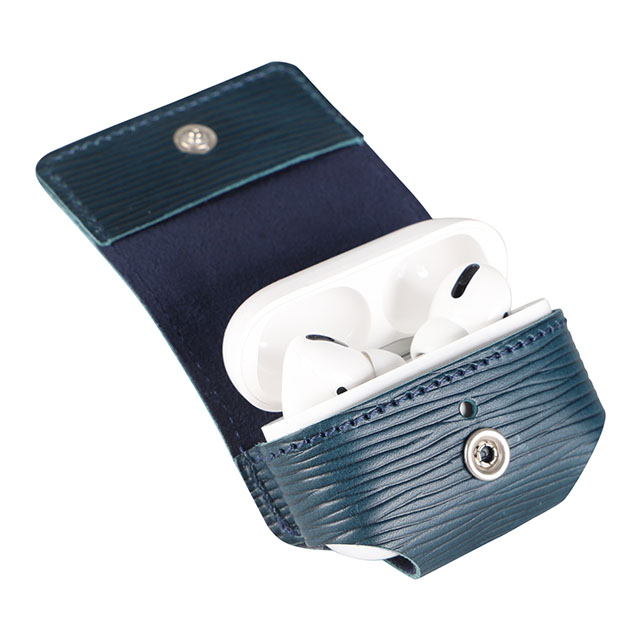 【AirPods Pro(第2世代) ケース】“Onda” Italian Leather Case (NAVY)サブ画像