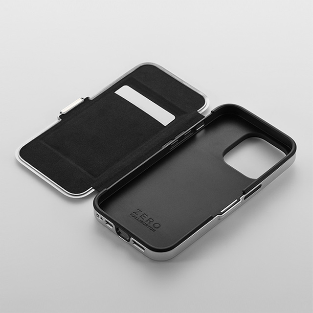 【アウトレット】【iPhone14 Pro ケース】ZERO HALLIBURTON Hybrid Shockproof Flip Case (Silver)サブ画像