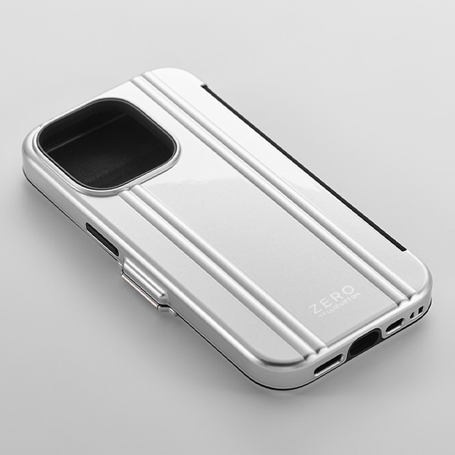 【アウトレット】【iPhone14 Pro ケース】ZERO HALLIBURTON Hybrid Shockproof Flip Case (Silver)サブ画像