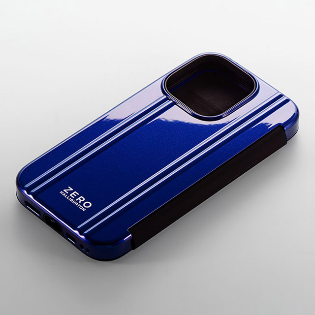 【アウトレット】【iPhone14 Pro ケース】ZERO HALLIBURTON Hybrid Shockproof Flip Case (Blue)サブ画像