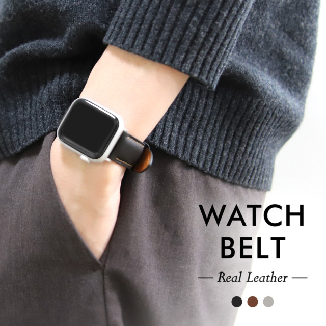 【Apple Watch バンド 49/45/44mm】本革レザーベルト バンド 20mm (ブラック) for Apple Watch Ultra2/1/SE(第2/1世代)/Series9/8/7goods_nameサブ画像