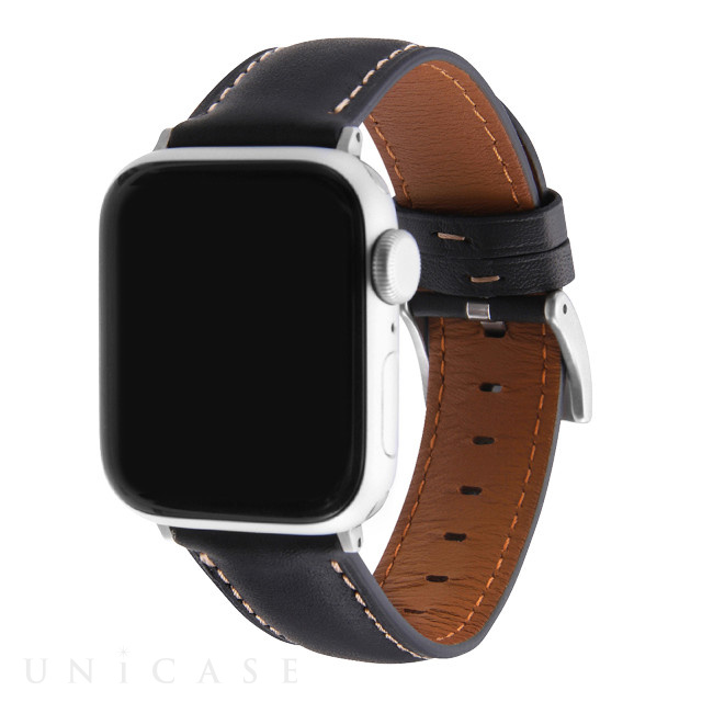 【Apple Watch バンド 41/40mm】本革レザーベルト バンド 20mm (ブラック) for Apple Watch SE(第2/1世代)/Series9/8/7