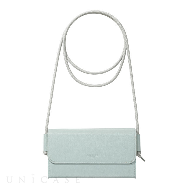 【アウトレット】【iPhone13 ケース】Sling Strap PU Leather Bag type Case (Light Blue)