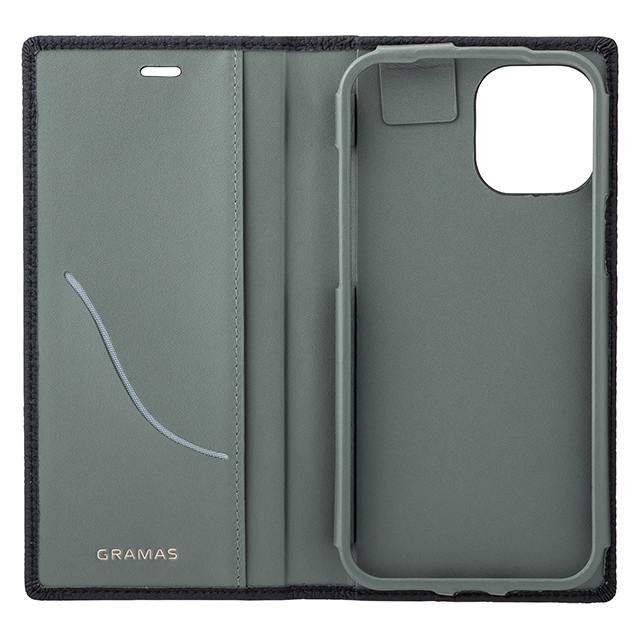 【アウトレット】【iPhone12 Pro Max ケース】Shrunken-Calf Leather Book Case (Black)goods_nameサブ画像