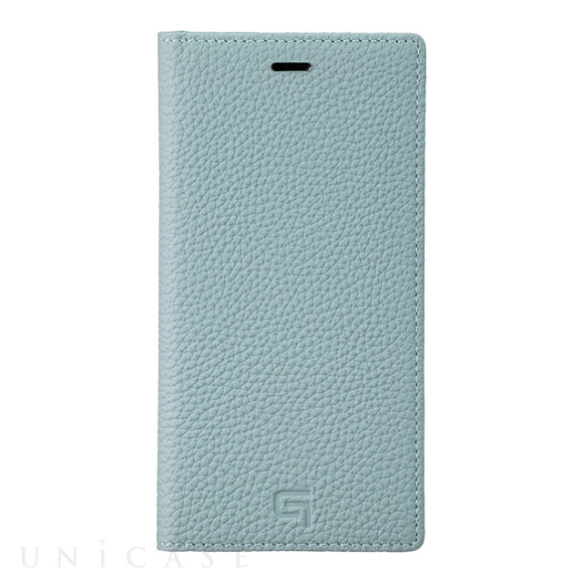 【アウトレット】【iPhone11 Pro/XS/X ケース】Shrunken-Calf Leather Book Case (Baby Blue)