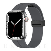 【Apple Watch バンド 49/45/44/42mm】シリコン-マグネバックル (ダークグレー) for Apple Watch Ultra2/1/SE(第2/1世代)/Series9/8/7/6/5/4/3/2/1