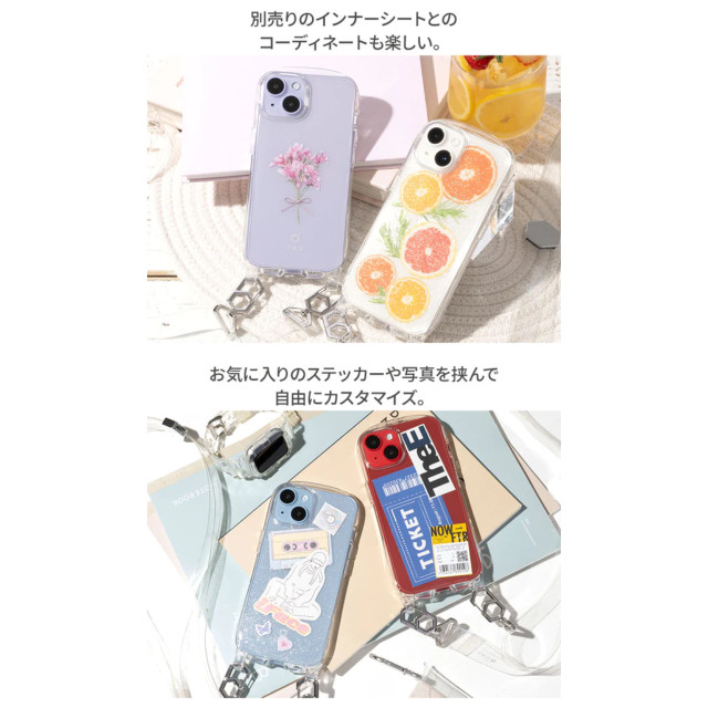 【iPhone14 ケース】iFace Hang and クリアケース/ショルダーストラップセット (クリア)