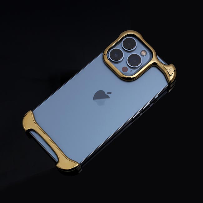 【iPhone14 Pro Max ケース】Arc Pulse (アルミ・ミラーゴールド)