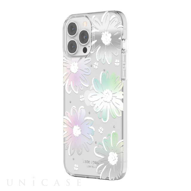 【アウトレット】【iPhone13 Pro Max ケース】Protective Hardshell Case (Daisy Iridescent Foil/White/Clear/Gems)