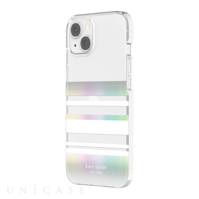 【アウトレット】【iPhone13 ケース】Protective Hardshell Case (Park Stripe/White/Iridescent/Clear)