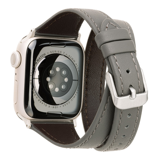 【Apple Watch バンド 41/40/38mm】”Cornet” 二重巻きレザーバンド (アッシュグレー) for Apple Watch SE(第2/1世代)/Series9/8/7/6/5/4/3/2/1goods_nameサブ画像