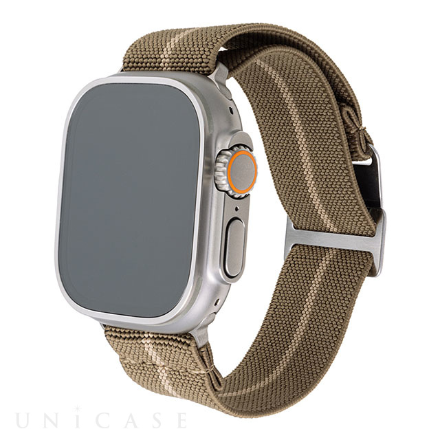 【Apple Watch バンド 49/45/44/42mm】MARINE NATIONALE STRAP ULTRA エラスティックループ (Khaki) for Apple Watch Ultra2/1/SE(第2/1世代)/Series9/8/7/6/5/4/3/2/1