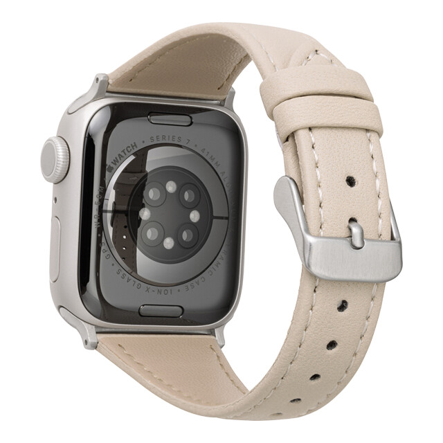 【Apple Watch バンド 41/40/38mm】”Lumiere” 強力撥水レザーバンド (アイボリー) for Apple Watch SE(第2/1世代)/Series9/8/7/6/5/4/3/2/1goods_nameサブ画像
