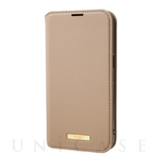 【アウトレット】【iPhone13 Pro ケース】“Shrink” PU Leather Book Case (Greige)