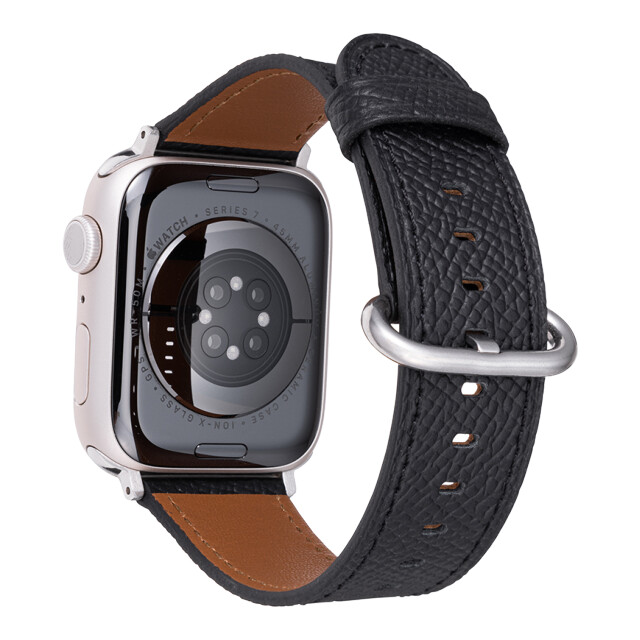 【Apple Watch バンド 49/45/44/42mm】”Mijas” クロスグレインレザーバンド (ブラック) for Apple Watch Ultra2/1/SE(第2/1世代)/Series9/8/7/6/5/4/3/2/1サブ画像