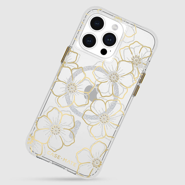 【iPhone15 Pro Max ケース】MagSafe対応 抗菌 リサイクル材料 Floral Gems (Gold)goods_nameサブ画像