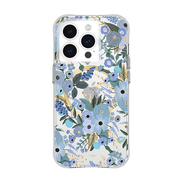 【iPhone15 Pro ケース】MagSafe対応 抗菌 リサイクル材料 Garden Party Blue