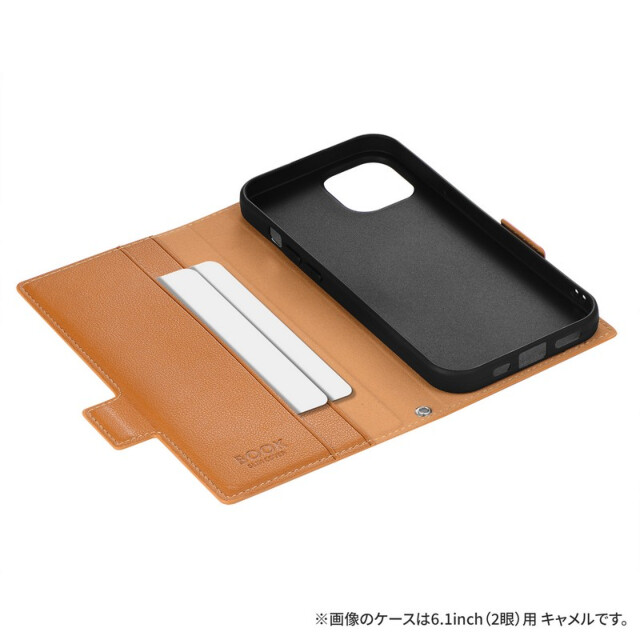 【iPhone15 Pro ケース】薄型・軽量PUレザー手帳ケース 「BOOK SLIM＆W POCKET」 (ブラック)サブ画像