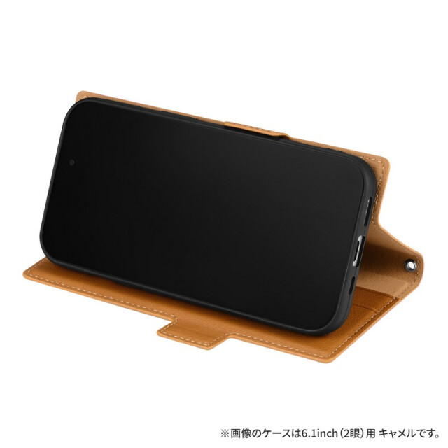 【iPhone15 Pro ケース】薄型・軽量PUレザー手帳ケース 「BOOK SLIM＆W POCKET」 (ブラック)サブ画像