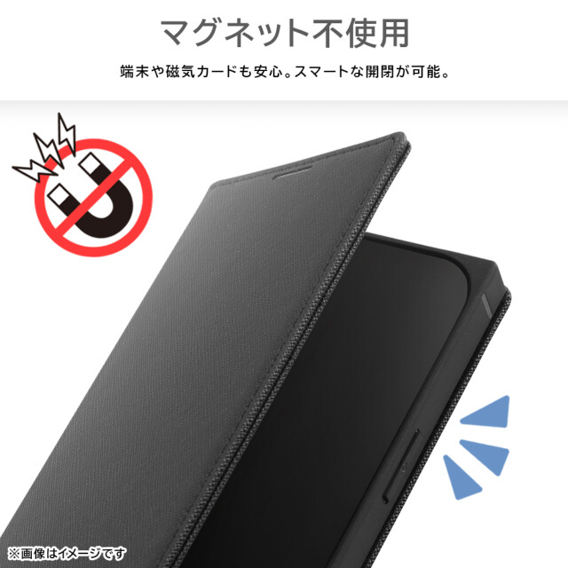 【iPhone15/14/13 ケース】耐衝撃 手帳型レザーケース KAKU Durable (ブルー/ライトグレー)サブ画像