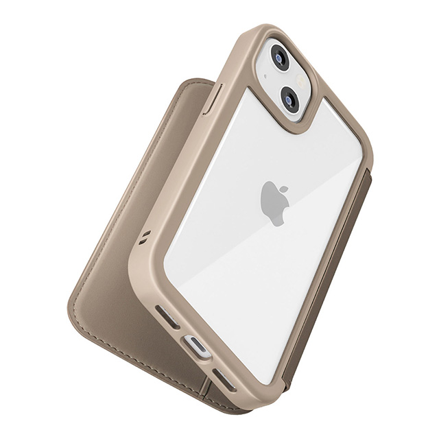 【iPhone15 ケース】ガラスフリップケース (ベージュ)goods_nameサブ画像