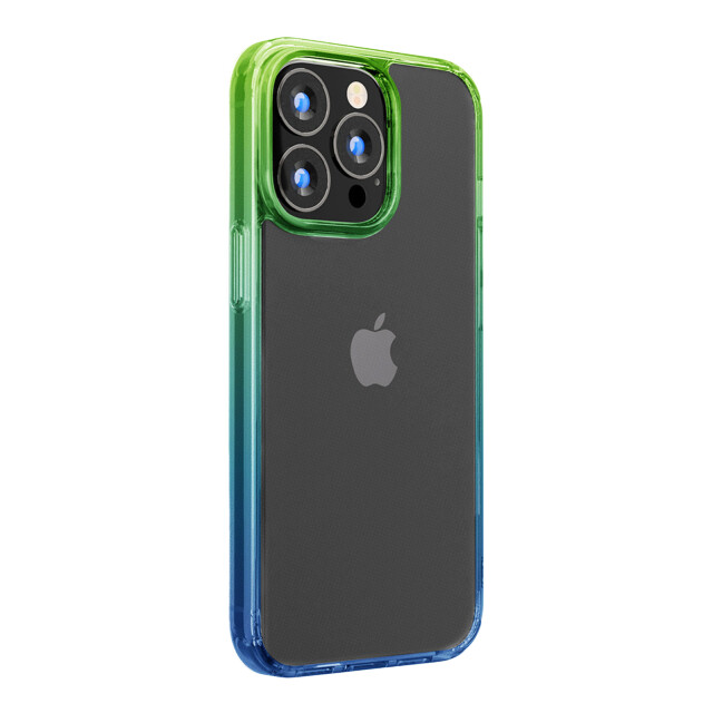 【iPhone15 Pro ケース】グラデーションハイブリッドケース (グリーン×ブルー)サブ画像