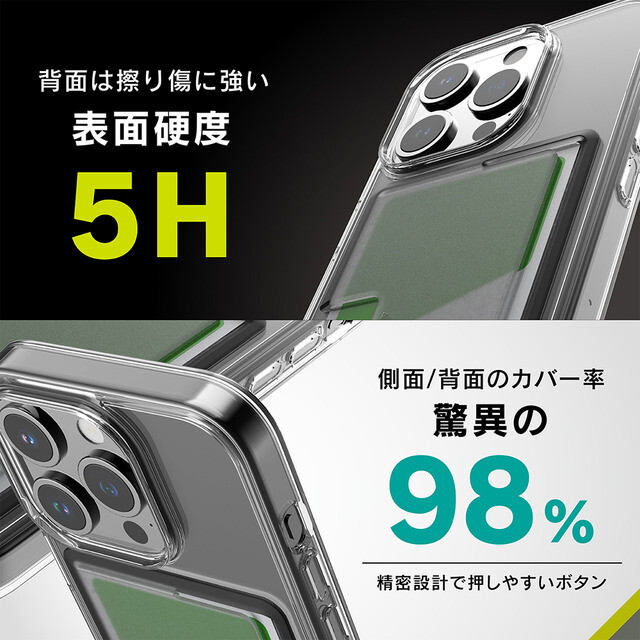 【iPhone15 Pro ケース】[Turtle Pocket] 背面カードポケット付きハイブリッドケース クリアポケットサブ画像