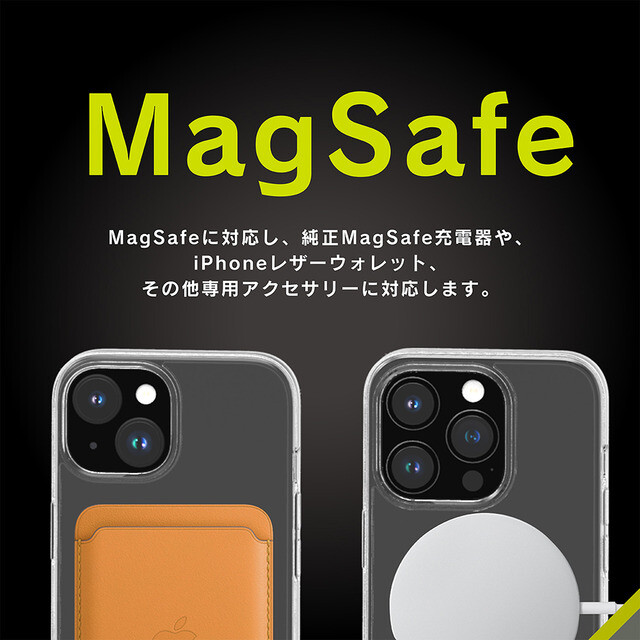 【iPhone15 Pro Max ケース】MagSafe対応 ハイブリッドクリアケース (ブラックリング)サブ画像