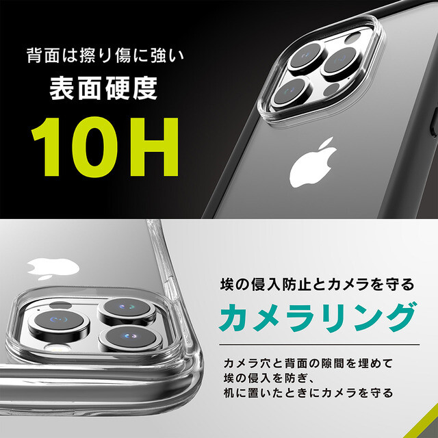 【iPhone15 Pro ケース】[GLASSICA Round] 耐衝撃 背面ガラスケース (ブラック)サブ画像