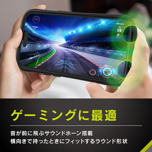 【iPhone15 Pro Max ケース】[GLASSICA Round] 耐衝撃 背面ガラスケース (ブラック)サブ画像