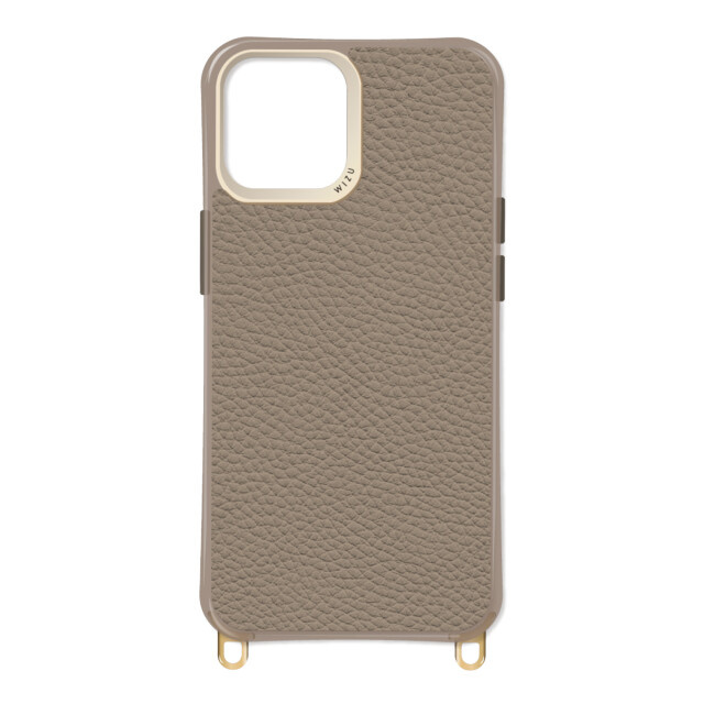 【iPhone15 ケース】新形状ケース LEATHER CASE (グレージュ)