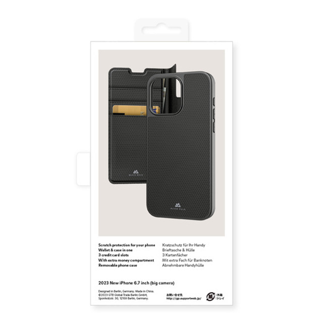 iPhone15 Pro Max ケース】2-In-1 Wallet (Black) BLACK ROCK | iPhone