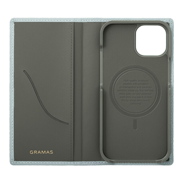 【iPhone15 ケース】“G-FOLIO” シュランケンカーフレザー フォリオケース (ベイビーブルー)goods_nameサブ画像