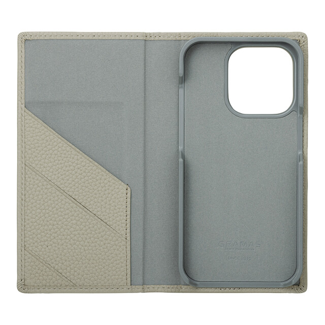 【iPhone15 Pro ケース】“G-FOLIO” ソフトグレインレザー フォリオケース (グレージュ)goods_nameサブ画像