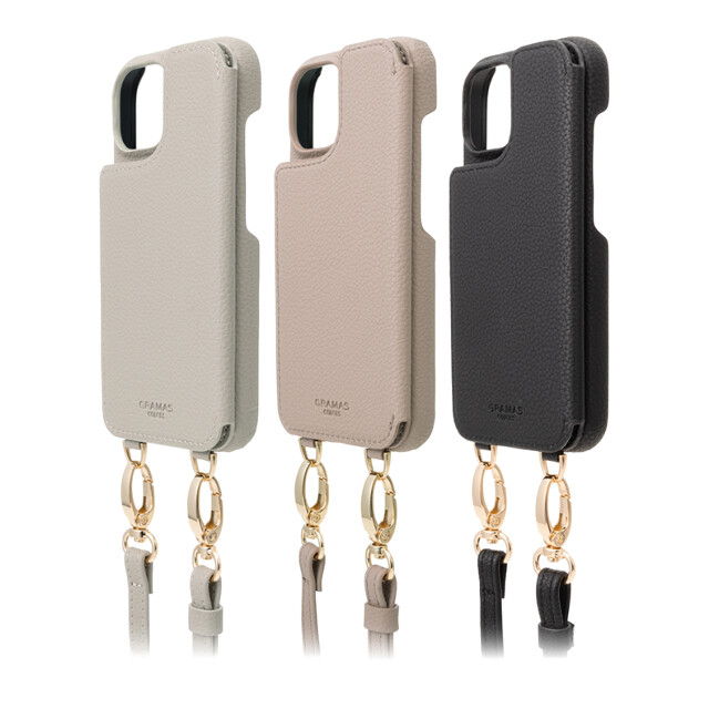 【iPhone15 ケース】“Mou” PUレザー ショルダーストラップケース (ブラック)goods_nameサブ画像